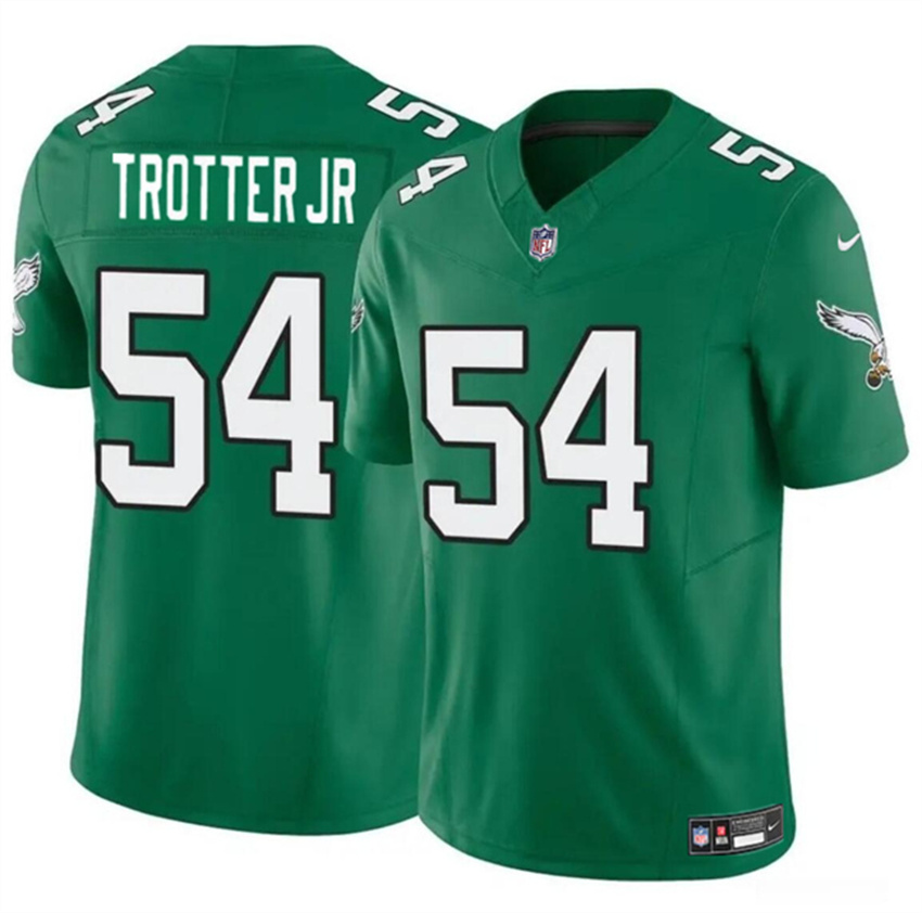 Men's Green Philadelphia Eagles #54 Jeremiah Trotter Jr 2024 Draft F.U.S.E Vapor Untouchable Throwback Limited Stitched Football Jersey